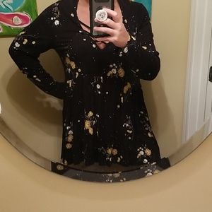 Black floral TORRID tunic